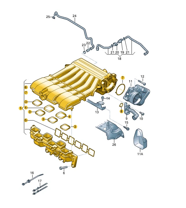 NEW / VOLKSWAGEN EOS MK1 INTAKE MANIFOLD 03H133201N ORIGINAL