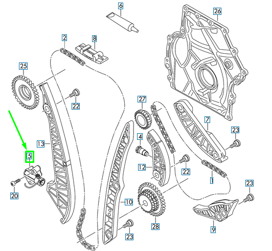 NEW VOLKSWAGEN ARTEON 3H7 TIMING CHAIN TENSIONER 06K109467AG ORIGINAL