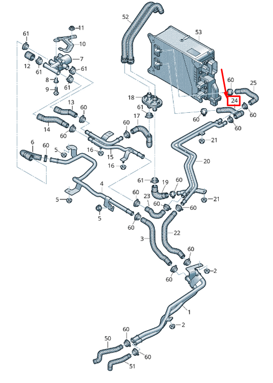 NEW AUDI Q7 4M ENGINE COOLANT HOSE 4M0121550D ORIGINAL