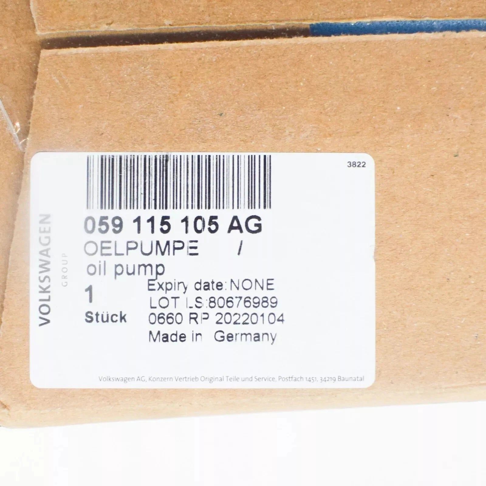 AUDI A4 8E B7 Engine Oil Pump 059115105AG NEW