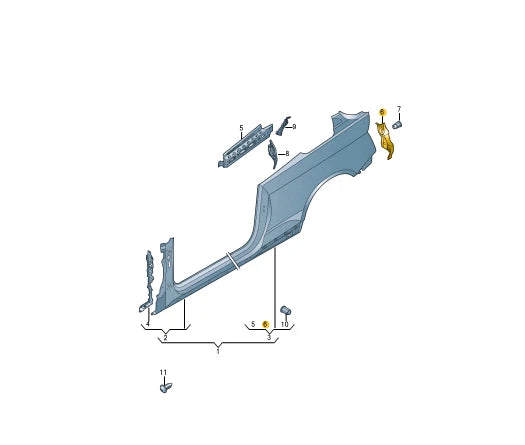 NEW AUDI A5 8W6 CABRIO REAR LEFT PANEL TAILLIGHT MOUNTING 8W7809649A ORIGINAL