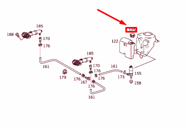 NEW MERCEDES-BENZ E W210 HEADLAMP WASHER RESERVOIR CAP A2108690072 ORIGINAL