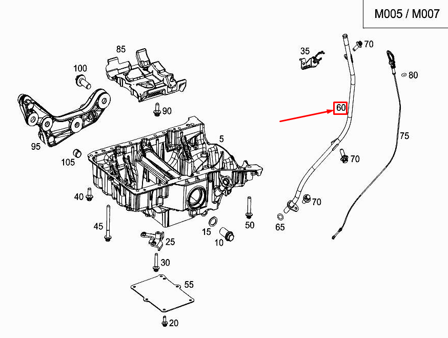 new mercedes-benz glc x253 engine oil dipstick tube a6510106616 original