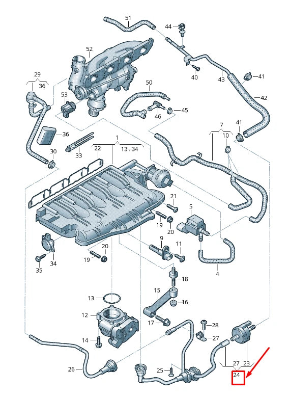 NEW AUDI A4 AVANT B8 VACUUM HOSES WITH CONNECTION 06H133781CC ORIGINAL