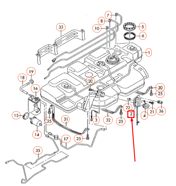 NEW VOLKSWAGEN TRANSPORTER T5 FUEL FILLER NECK POT 7H0201253D ORIGINAL