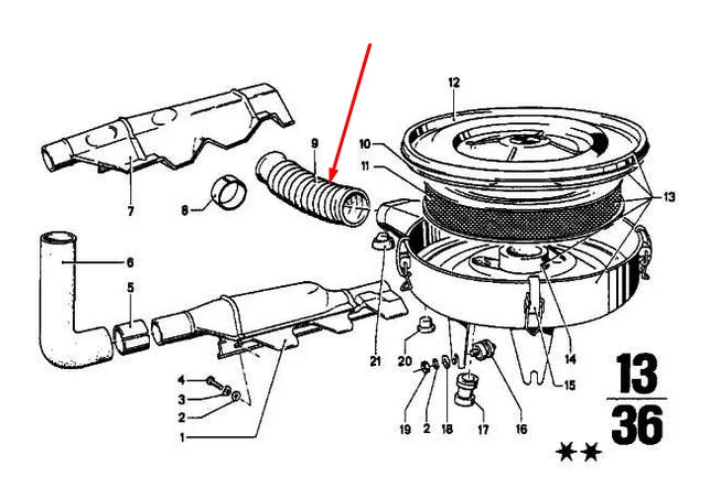 NEW BMW 1500-2000 AIR INTAKE BOOT 13731258983 1258983 ORIGINAL