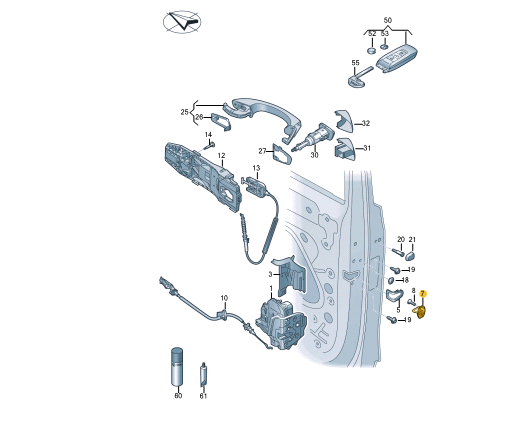 NEW VOLKSWAGEN TOUAREG CR7 FRONT DOOR LOCK STRIKER 4M0837033A ORIGINAL
