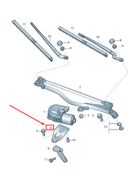 new audi a6 avant c6 wiper motor bracket 4f1955623 original