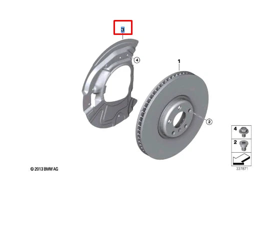 NEW BMW X5 E70 FRONT RIGHT BRAKE DISC SHIELD PLATE 6895050 34106895050 ORIGINAL