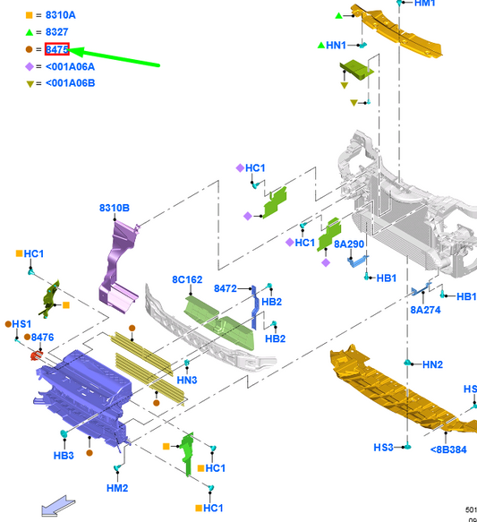 new ford kuga mk2 c520 radiator control shutter fv44-8475-eb 1948607 original