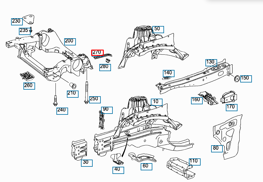 NEW MERCEDES-BENZ GLC COUPE C253 FENDER APRON BRACE A2536280900 ORIGINAL