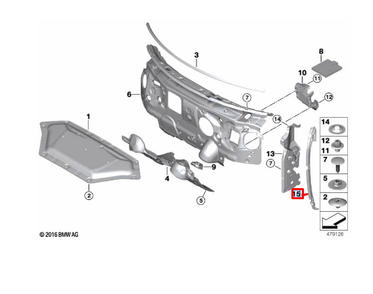 new mini countryman f60 side frame right seal 51487375860 7375860 original