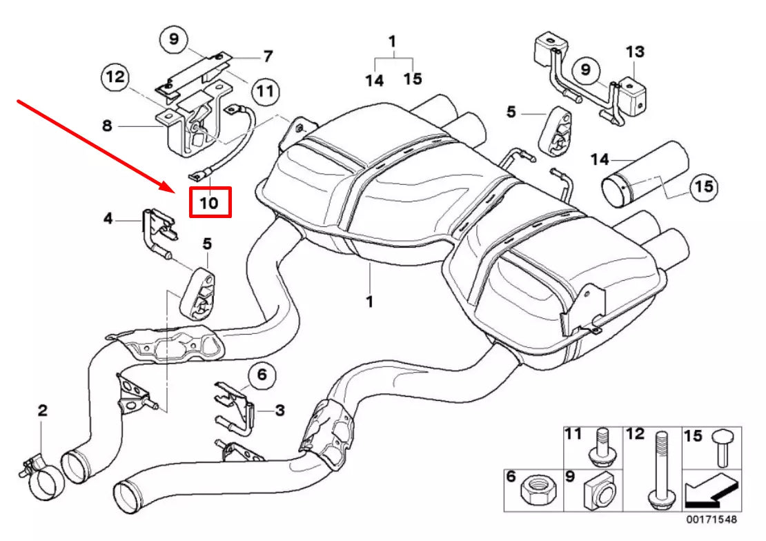 NEW BMW 3 COUPE E92 REAR EXHAUST SYSTEM GROUND CABLE 12427840591 7840591