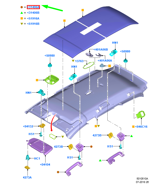 new ford mondeo mk5 front roof handle 1852941 ds73-a045b14-ac3am1 original