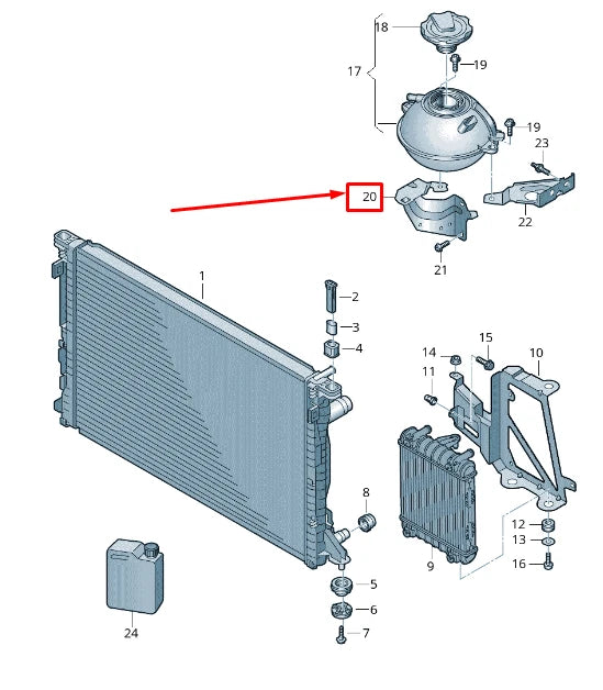 NEW AUDI Q5 FY ENGINE COOLANT RESERVOIR BRACKET 80A121232BG ORIGINAL