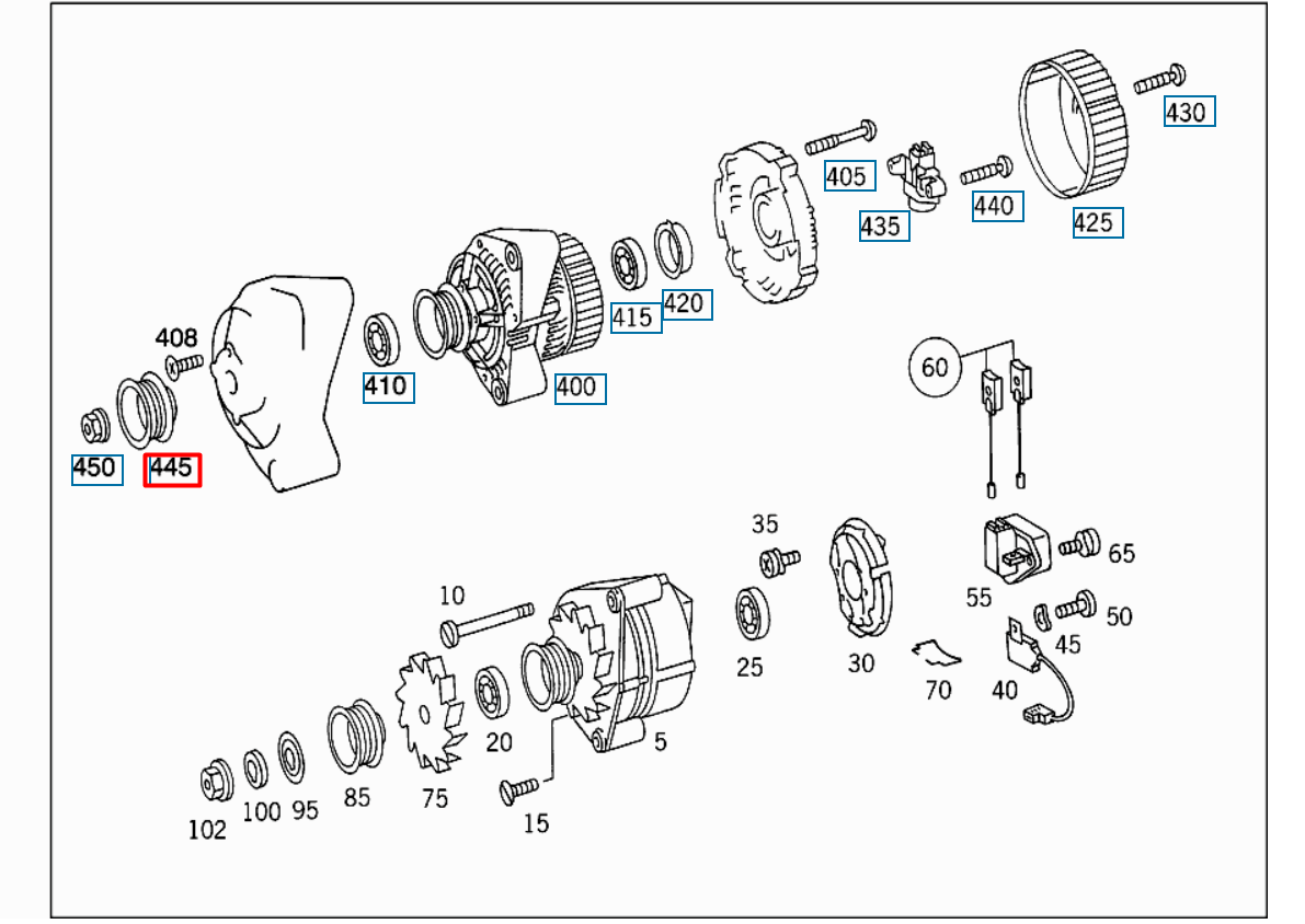 NEW MERCEDES-BENZ S W140 ALTERNATOR PULLEY A1191550315 ORIGINAL