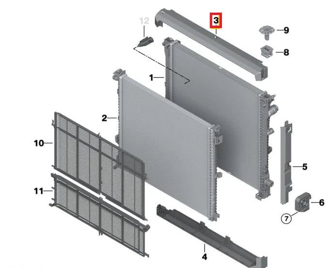NEW BMW X3 G01 RADIATOR MOUNT TOP COVER 17118642755 8642755 ORIGINAL