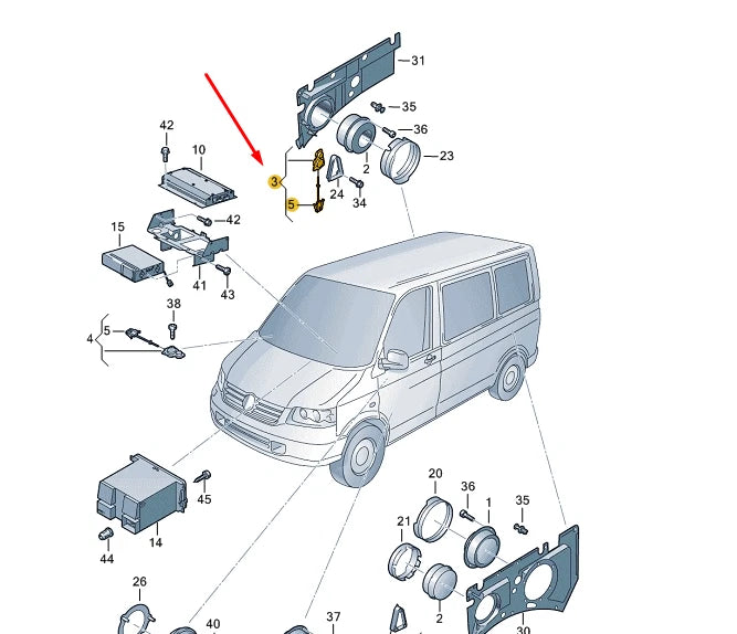 NEW VOLKSWAGEN TRANSPORTER T5 TREBLE SPEAKER 7E0035412B