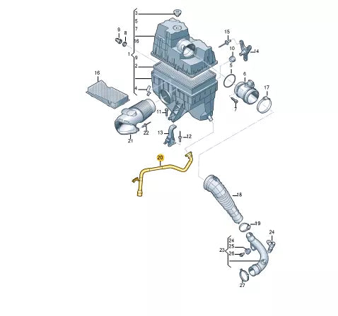 NEW VOLKSWAGEN TRANSPORTER T6 WATER DRAINAGE HOSE 7H0129653 ORIGINAL