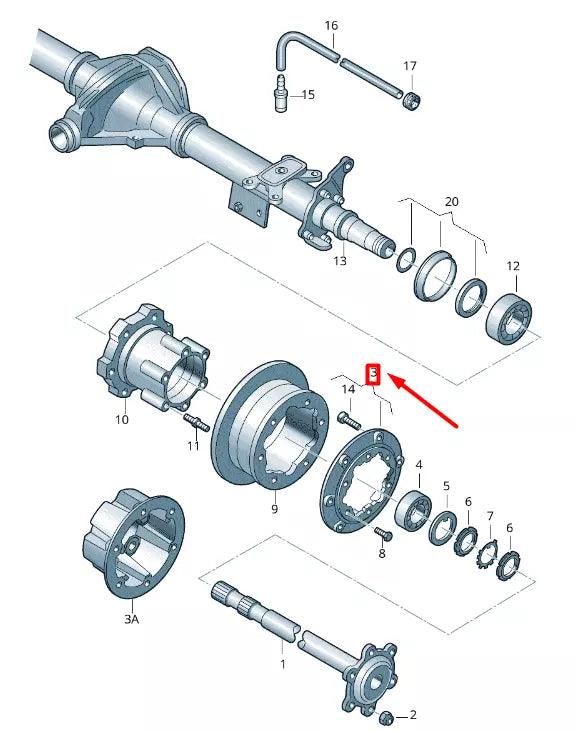 NEW VOLKSWAGEN CRAFTER 2F MK1 REAR AXLE TWIN TYRES FLANGE 2E0501107 ORIGINAL