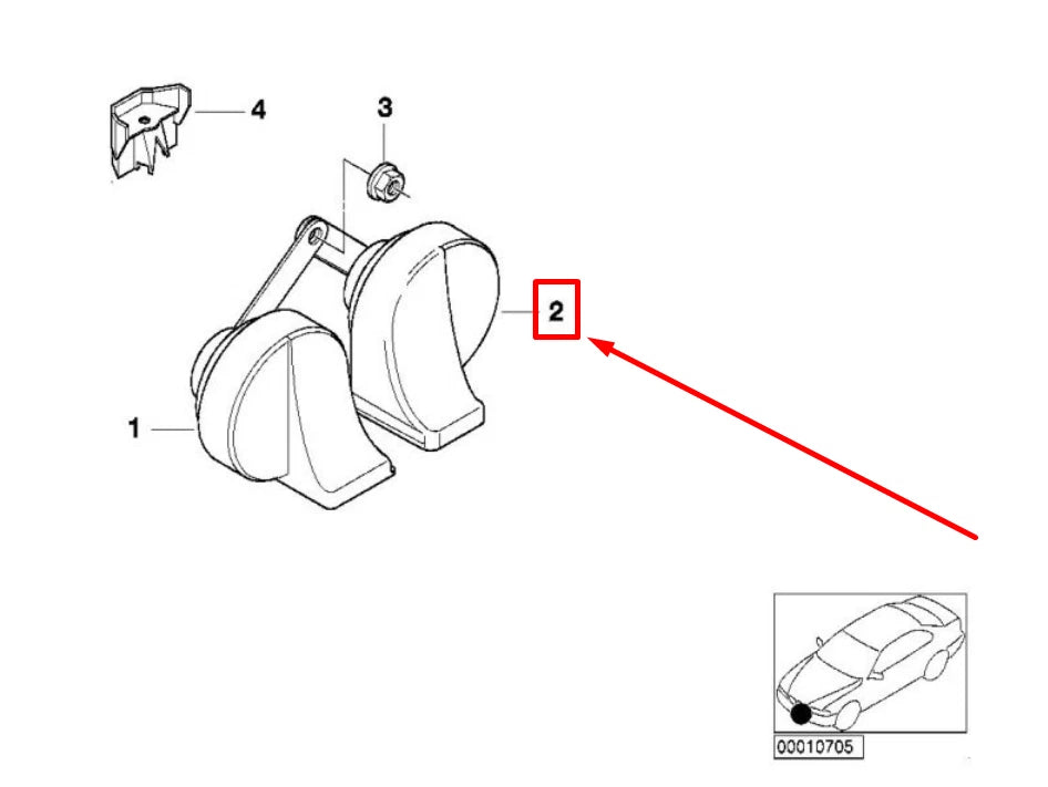 NEW BMW 7 E38 HIGH PITCH HORN SIGNAL 61337163977 7163977 ORIGINAL