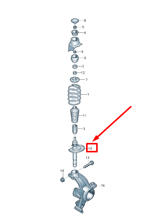 new vw polo 6r, 6c front shock absorber 6r0413031e original