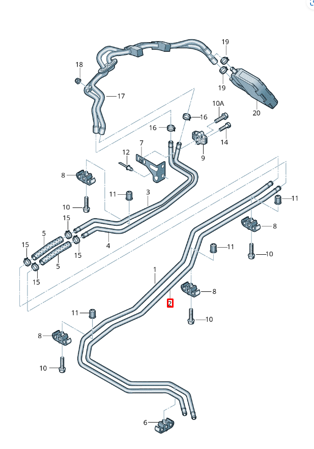 new volkswagen multivan vi sgf sgm sgn coolant hose pipe 7e1819911 original