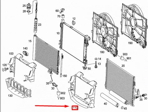 NEW MERCEDES-BENZ SLK R171 RADIATOR AIR BAFFLE A1715050030 ORIGINAL