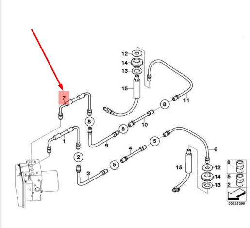 new bmw 5 e60 pipeline with pressure hose 34326772480 6772480 original