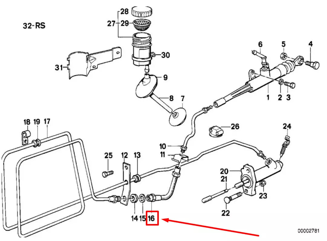 NEW BMW 3 COMPACT E36 CLUTCH PRESSURE HOSE 21521159350 1159350 ORIGINAL