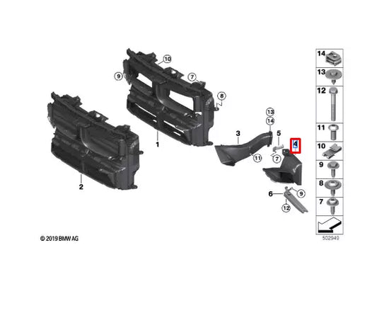 NEW BMW X1 F48 RADIATOR AIR DUCT LEFT 51748493432 ORIGINAL