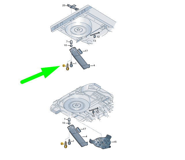 NEW VW TRANSPORTER T5 SPARE WHEEL MOUNTING HEXAGON BOLT 58MM 701801651B ORIGINAL