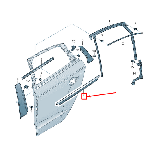 new audi a3 sportback 8v rear left outer door window seal 8v5839477a original