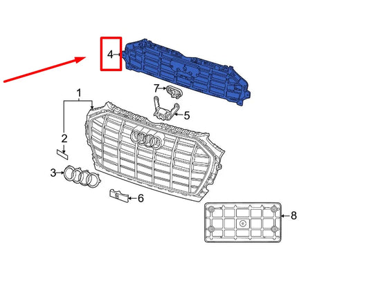 NEW AUDI Q5 FY RADIATOR GRILLE 80A853692D ORIGINAL
