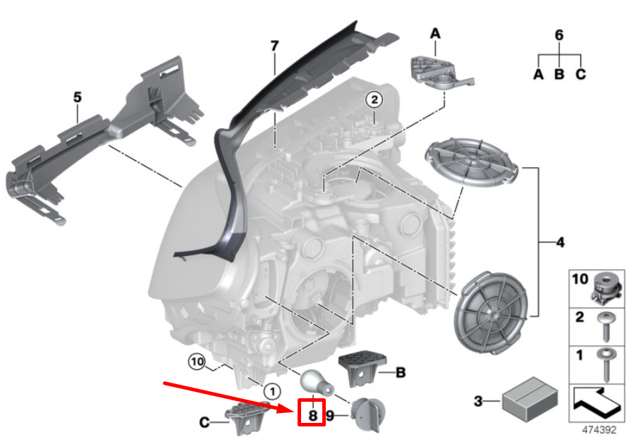 new bmw 5 g30 single filament bulb 7160791 63217160791 original