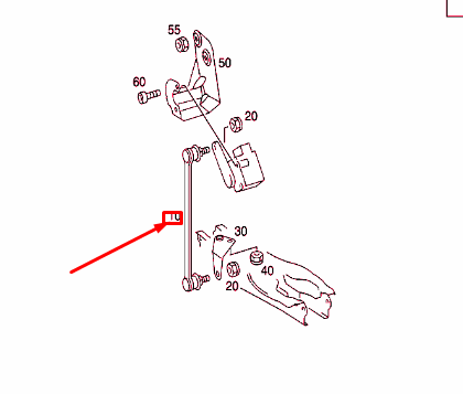 NEW MERCEDES-BENZ E W210 REAR RANGE CONTROL CONNECTOR ROD A2103280934 ORIGINAL