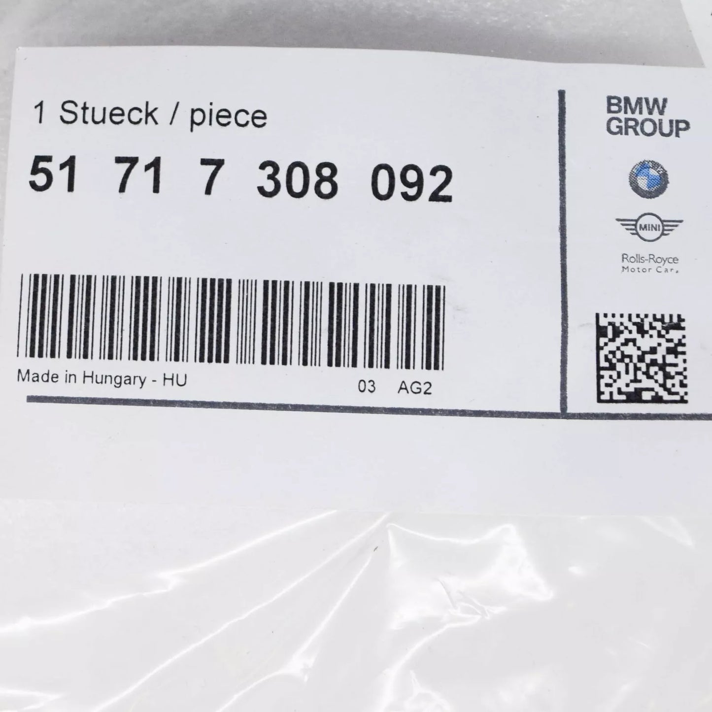 NEW BMW 1 F20 RIGHT APRON COVER 51717308092 7308092 ORIGINAL