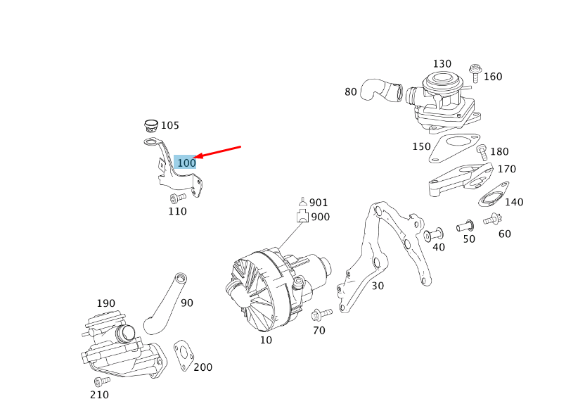 NEW MERCEDES-BENZ ML W164 AIR PUMP HOLDER BRACKET A2720100240 ORIGINAL