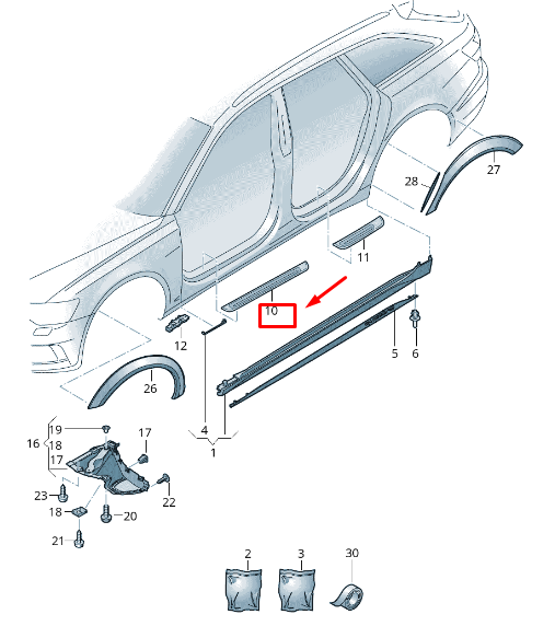 NEW AUDI A6 4A C8 FRONT LEFT SILL TRIM STRIP 4K98533739B9 ORIGINAL