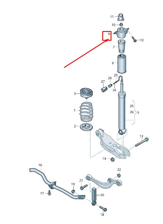 NEW AUDI Q7 4M UPPER SHOCK ABSORBER MOUNTING 4M0513353F ORIGINAL
