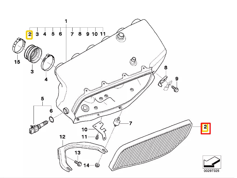NEW BMW M3 COUPE E46 AIR FILTER 13727838625 ORIGINAL