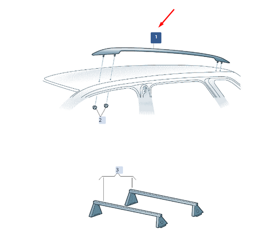 new skoda superb mk3 left side roof rail carrier 3v9860025cgt5 original