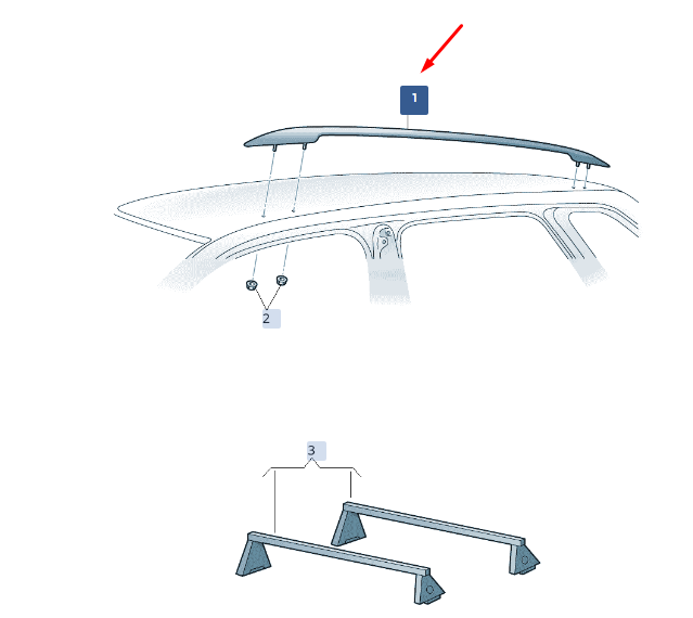new skoda superb mk3 left side roof rail carrier 3v9860025cgt5 original