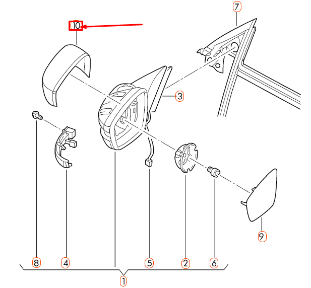 NEW VW BEETLE A5 FRONT LEFT DOOR MIRROR COVER CAP 5C6857537AGRU ORIGINAL