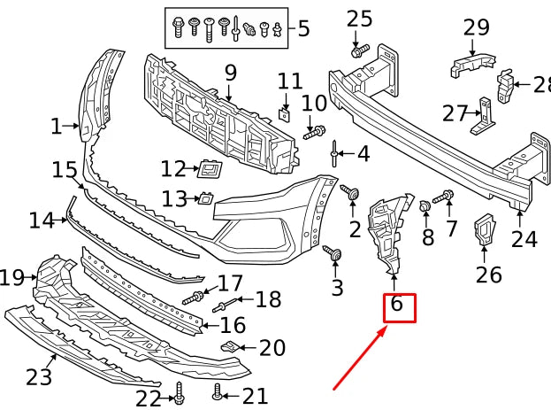 NEW AUDI Q8 FRONT LEFT BUMPER COVER BRACKET S-LINE 4M8807095A