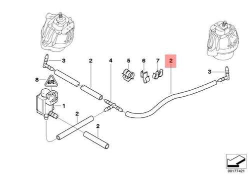 new bmw e38 e39 e46 e53 e60 e61 black vacuum hose 7797129 11747797129 original