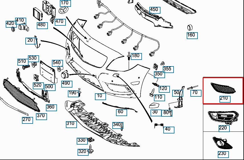 NEW MERCEDES-BENZ CLA C117 FRONT LEFT GRILLE BEZEL A1178850322 ORIGINAL