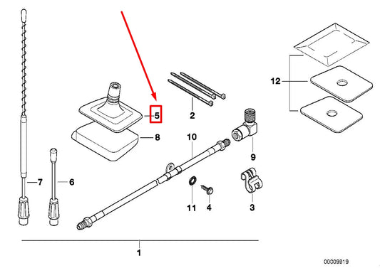 NEW BMW 5 E39 REAR WINDOW TELEPHONE ANTENNA BASE 8369458 84508369458 ORIGINAL