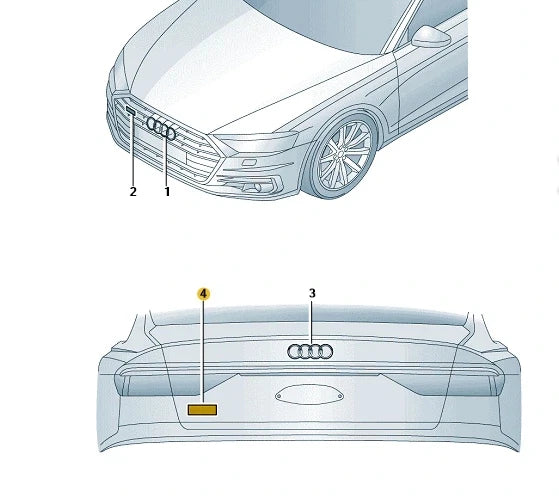 NEW AUDI RSQ8 REAR BOOTLID EMBLEM BADGE 4M88537402ZZ