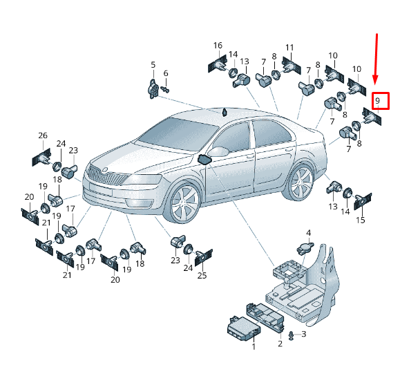 new skoda octavia 5e mk3 left outer park sensor bracket 5e9919485a original